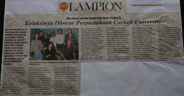 Myra Sidharta yang Getol Meneliti Sastra Tionghoa (3): Koleksinya Diincar Perpustakaan Cornell University