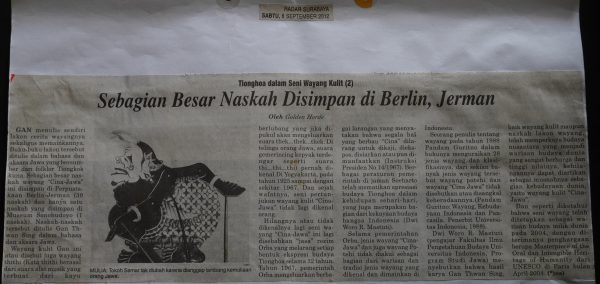 Tionghoa dalam Seni Wayang Kulit (2): Sebagian Besar Naskah Disimpan di Berlin, Jerman.