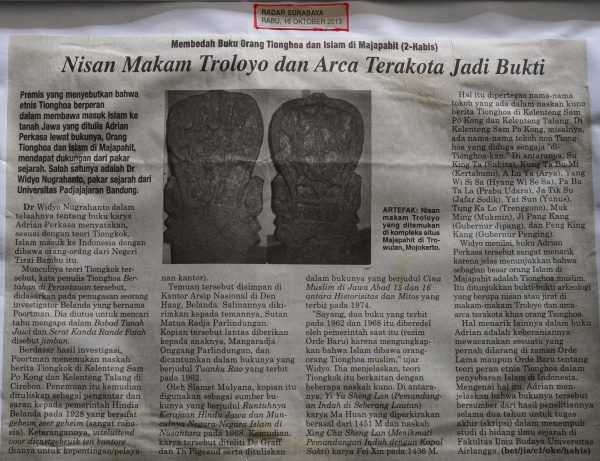 Membedah Buku Orang Tionghoa Islam di Majapahit (2- Habis): Nisan Makam Troloyo dan Arca Terakota Jadi Bukti