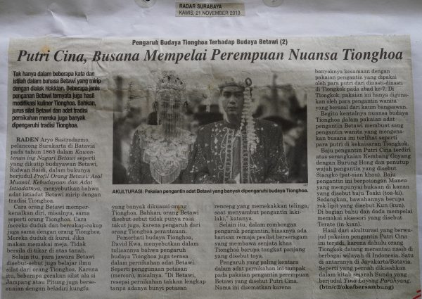 Pengaruh Budaya Tionghoa Terhadap Budaya Betawi (2): Putri Cina, Busana Memperlai Perempuan Nuansa Tionghoa