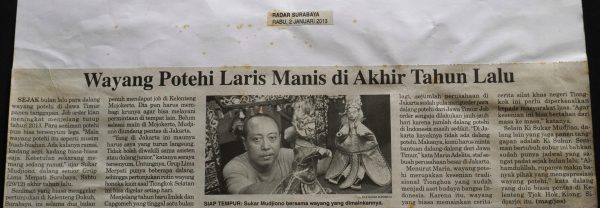 Wayang Potehi Laris Manis di Akhir Tahun Lalu
