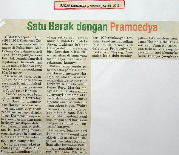 Satu Barak dengan Pramoedya