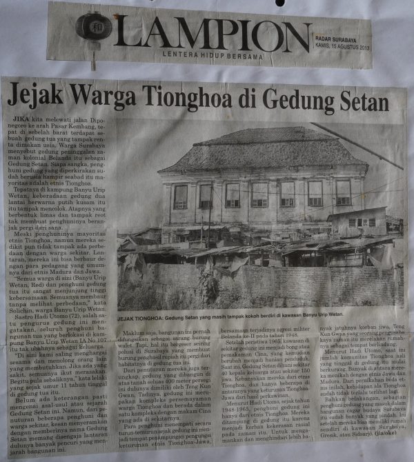 Jejak Warga Tionghoa di Gedung Setan