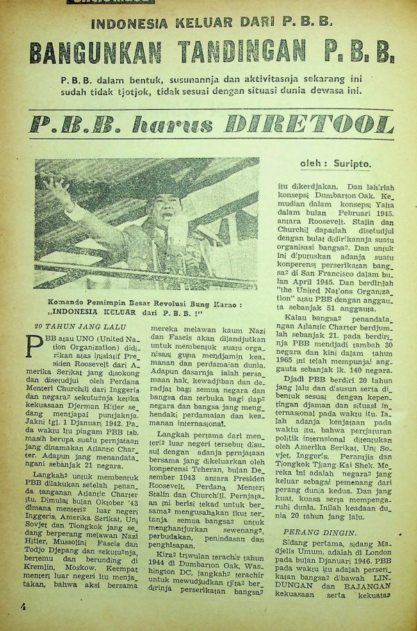 Indonesia Keluar dari PBB Bangun Tandingan PBB