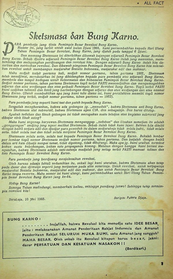 Sketmasa dan Bung Karno