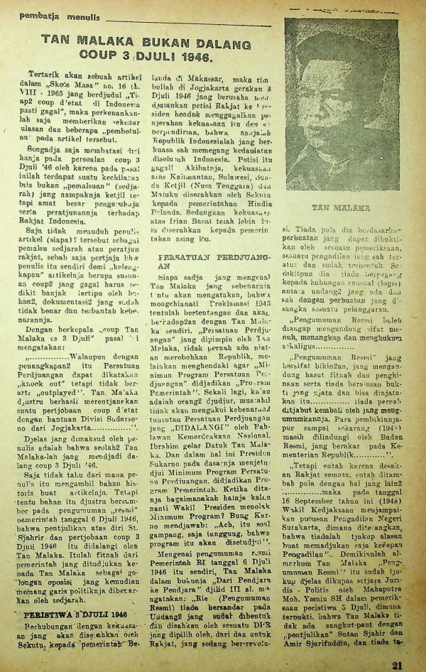 Tan Malaka Coup 3 Juli 1946