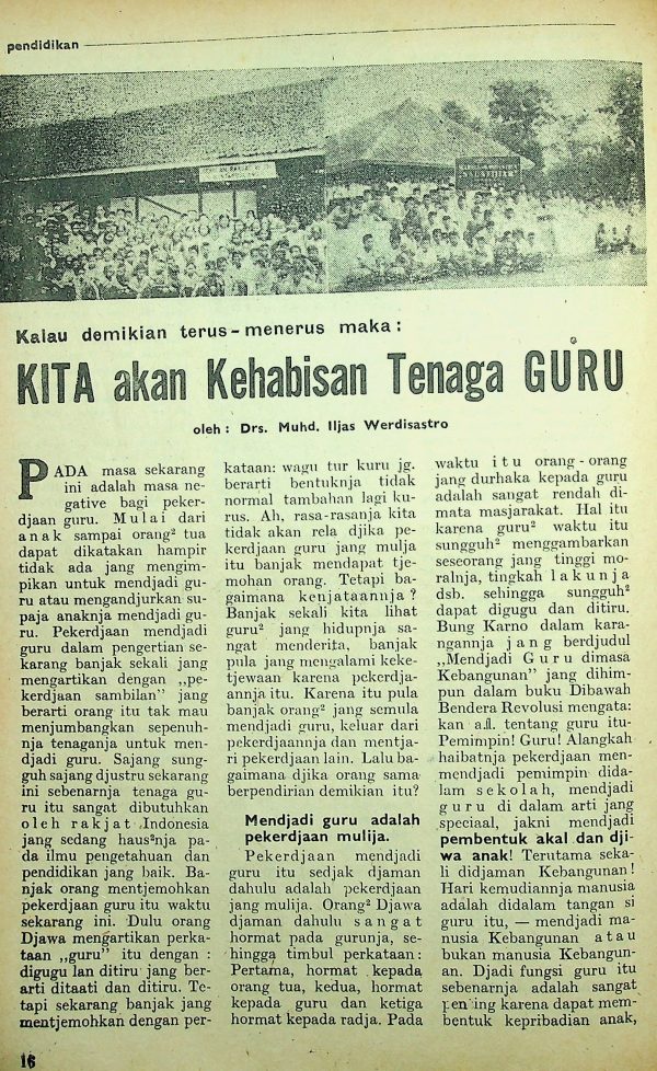 Kita akan Kehabisan Tenaga Guru