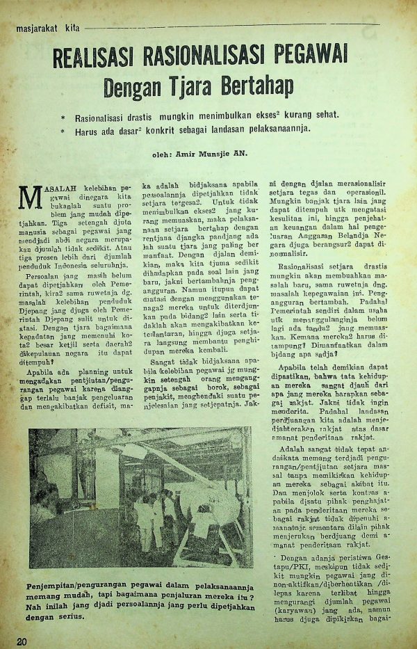Realisasi Rasionalisasi Pegawai dengan cara Bertahap