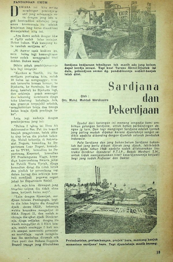 Sarjana dan Pekerjaan
