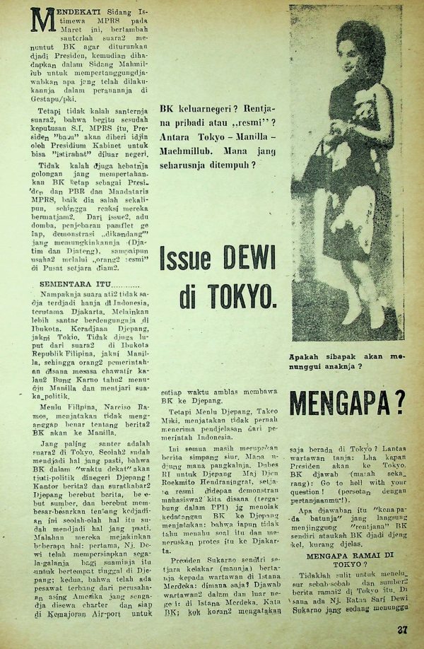 Issue Dewi di Tokyo Mengapa?