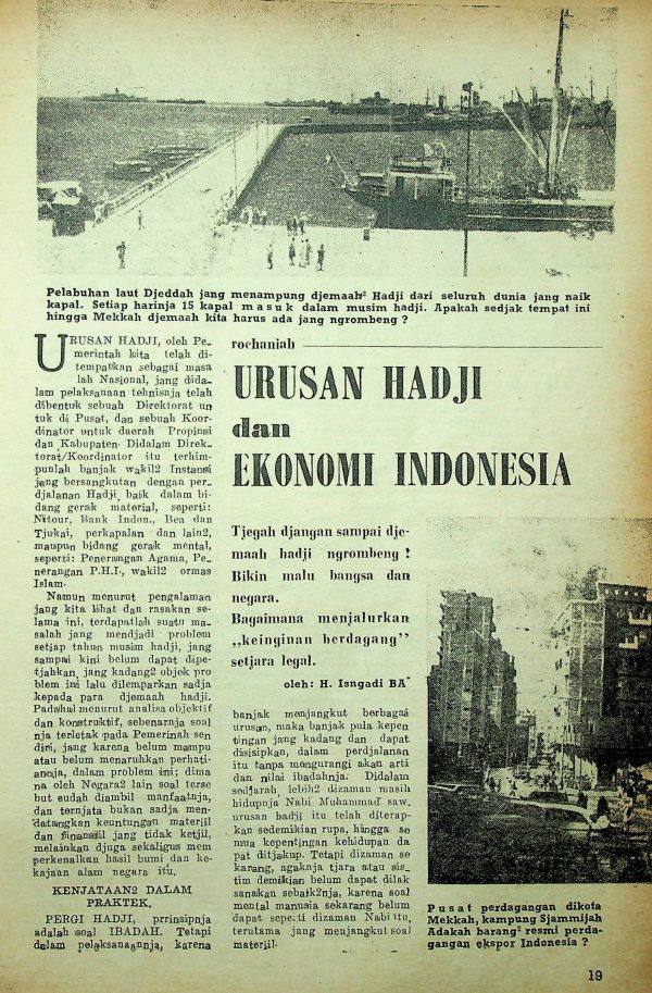 Urusan Haji dan ekonomi Inodonesia
