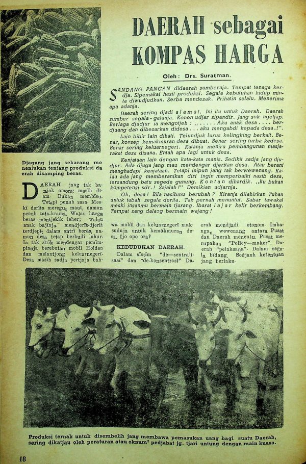 Daerah sebagai Kompas Harga