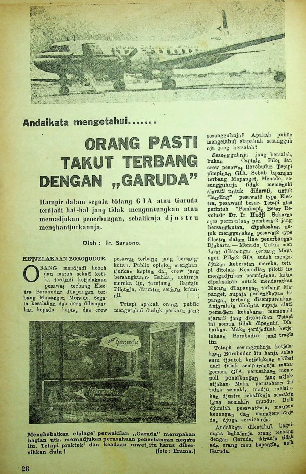 Orang Pasti Takut Terbang dengan  "GARUDA"