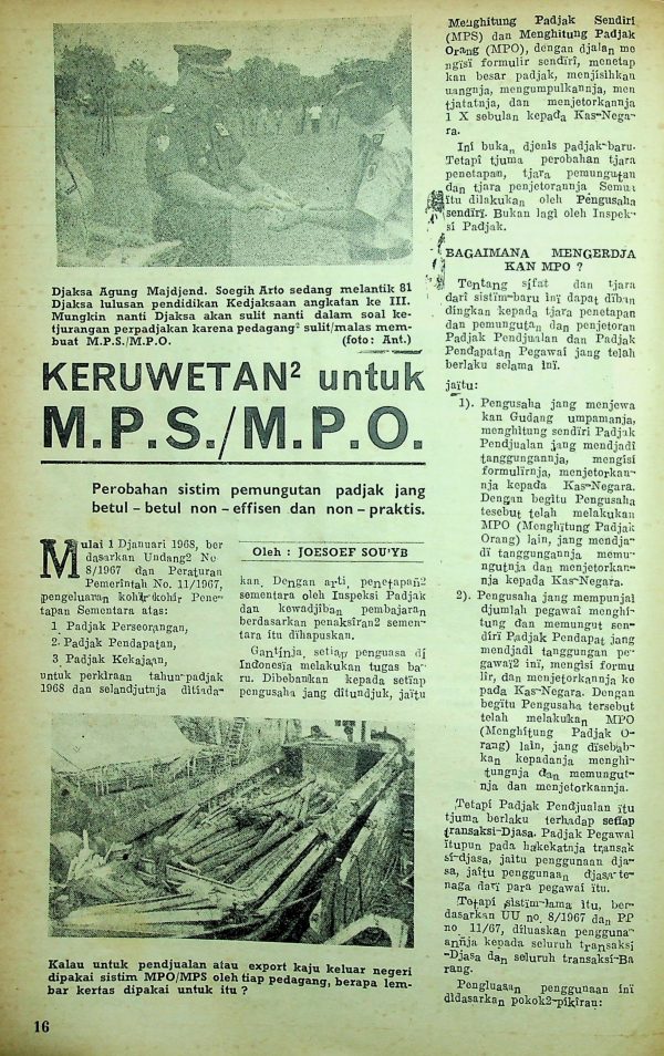 Keruwetan - keruwetan untuk M.P.S / M.P.O
