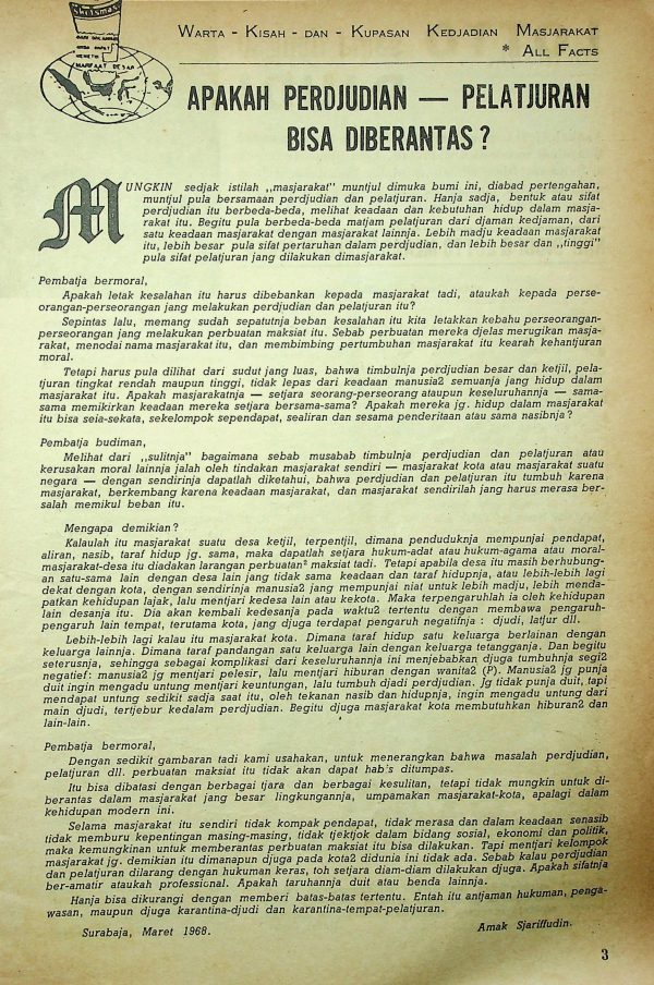 Apakah Perjudian - Pelacuran bisa Diberentas?