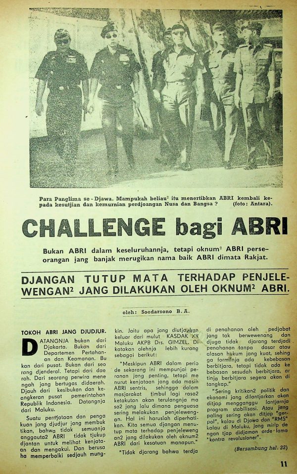 Challenge bagi ABRI