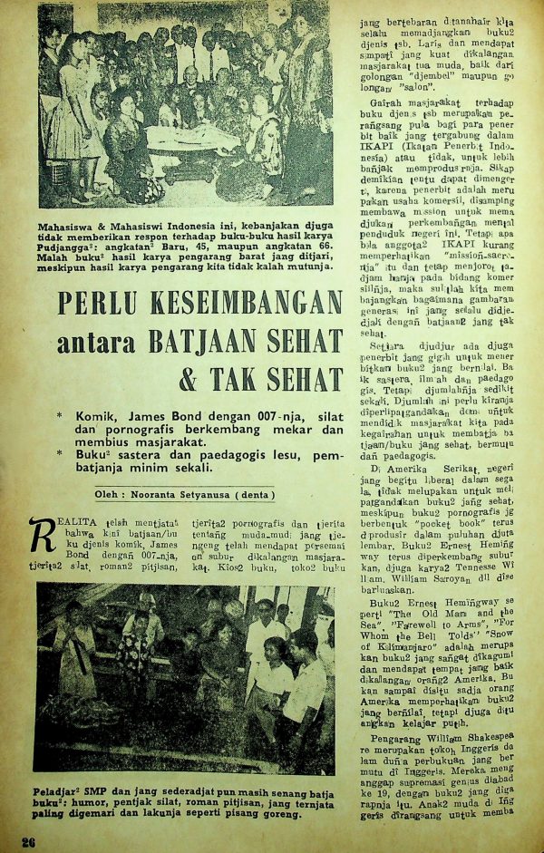 Perlu Keseimbangan antara Bacaan Sehat dan Tak Sehat