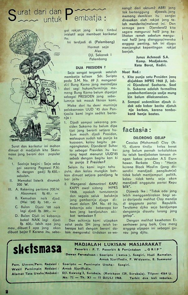 Surat dari dan untuk Pembaca - Dua Presiden?