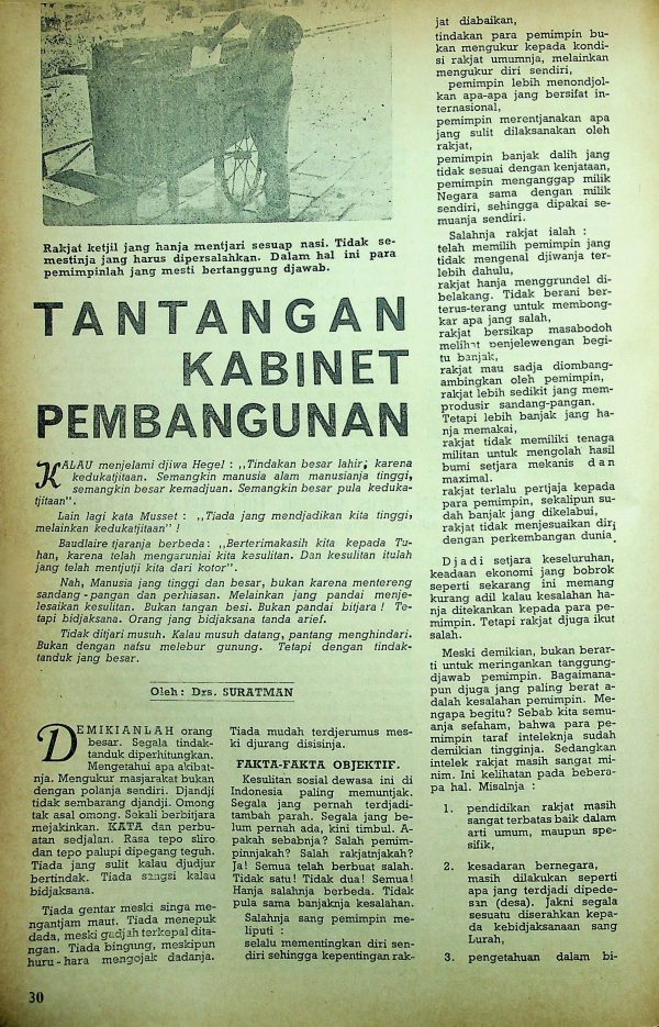 Tantangan Kabinet Pembangunan